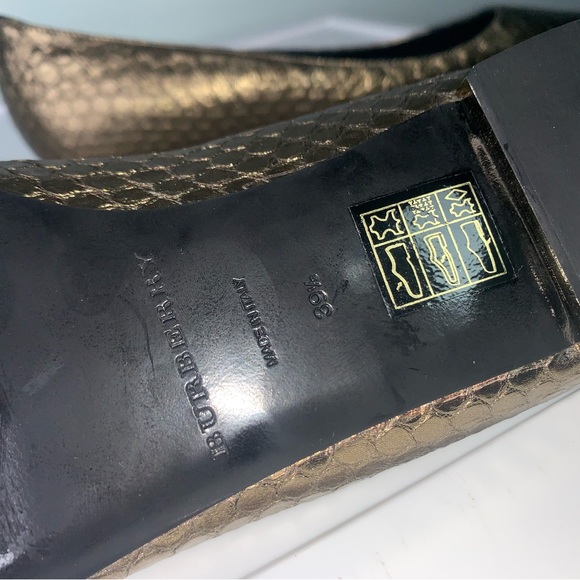 burberry burmese python skin metallic flats 39.5 new - Picture 6 of 12